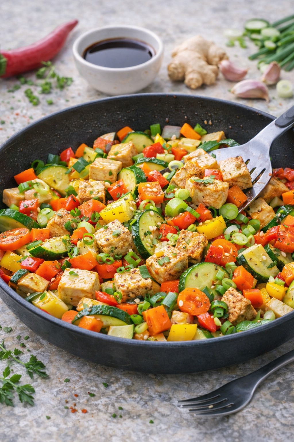 zeleninová pánev s tofu